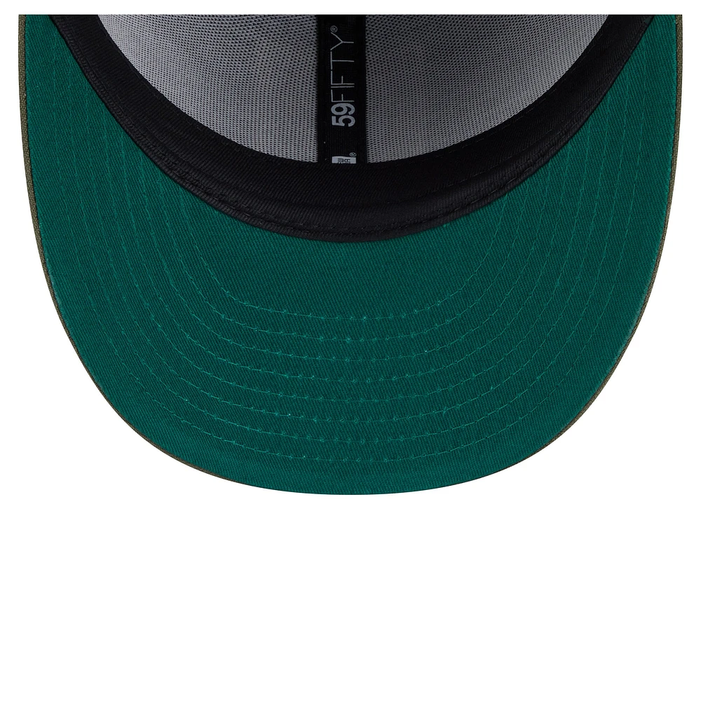 Casquette ajustée 59FIFTY pour homme New Era Olive Vegas Golden Knights à fleurs ton sur