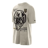 Men's New Era Tan Vegas Golden Knights Goalie Mask T-Shirt