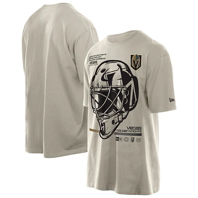 Men's New Era Tan Vegas Golden Knights Goalie Mask T-Shirt