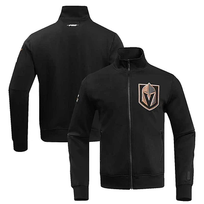 Veste de survêtement entièrement zippée en chenille classique Pro Standard Black Vegas Golden Knights pour hommes