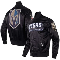 Veste à bouton-pression classique en satin noir Vegas Golden Knights Pro Standard pour hommes