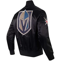 Veste à bouton-pression classique en satin noir Vegas Golden Knights Pro Standard pour hommes