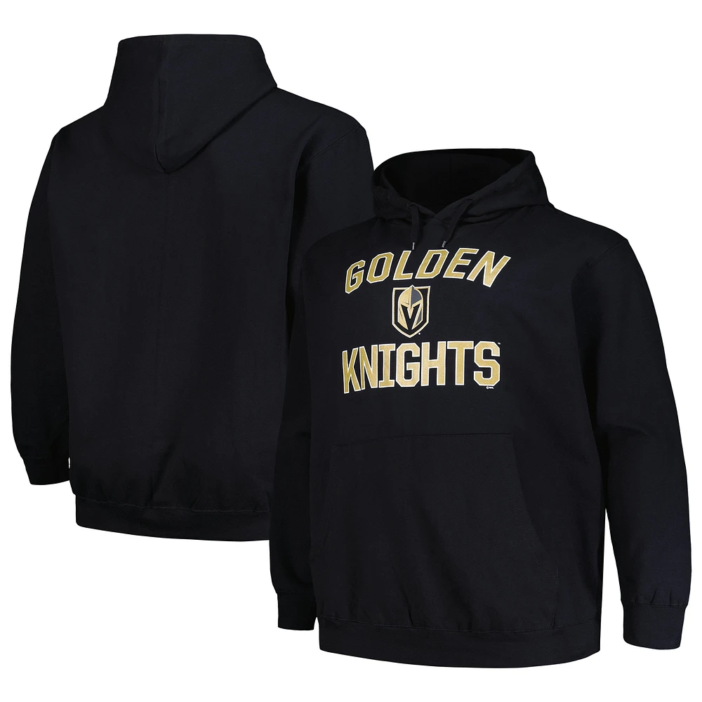 Men's Profile Black Vegas Golden Knights Big & Tall Arch Over Logo Pullover Hoodie