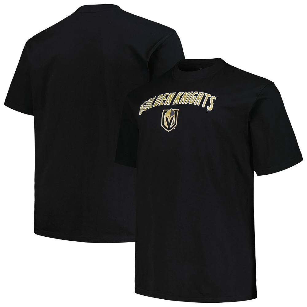 Profil pour hommes Black Vegas Golden Knights Big & Tall Arch Over Logo T-shirt