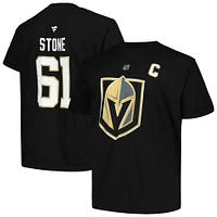 T-shirt avec nom et numéro pour homme, profil Mark Stone, noir, Vegas Golden Knights, grand