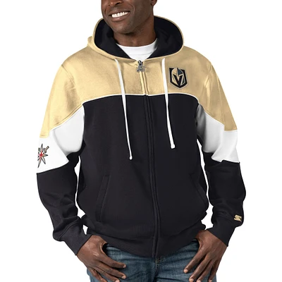 Men's Starter  Black/Gold Vegas Golden Knights Power Forward Full-Zip Hoodie