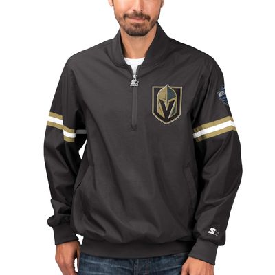 Men's Starter Black New Orleans Saints Throwback Jet Half-Zip Pullover  Jacket