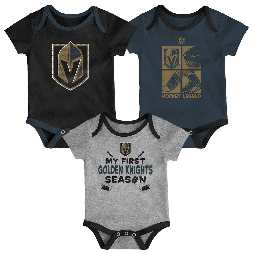 Ensemble de body trois pièces pour nouveau-né et bébé Vegas Golden Knights Legend