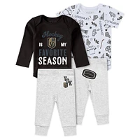 Newborn & Infant WEAR by Erin Andrews Vegas Golden Knights Turn Me Around Bodysuits Pants 3-Piece Set