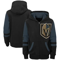 Sweat à capuche zippé intégral pour préscolaire Black Vegas Golden Knights Face Off