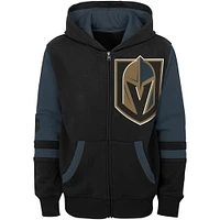 Sweat à capuche zippé intégral pour préscolaire Black Vegas Golden Knights Face Off