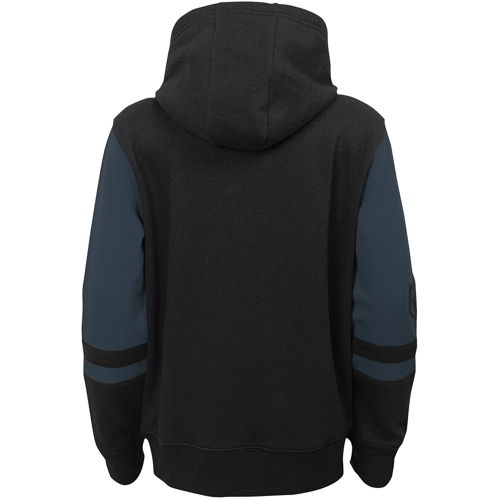 Sweat à capuche zippé intégral pour préscolaire Black Vegas Golden Knights Face Off