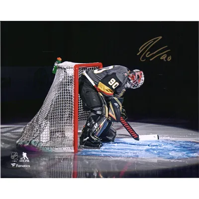 Marc-Andre Fleury Vegas Golden Knights Fanatics Authentic Unsigned Gold Alternate Jersey in Net Photograph