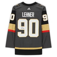 Maillot authentique Adidas noir autographié par Robin Lehner Vegas Golden Knights