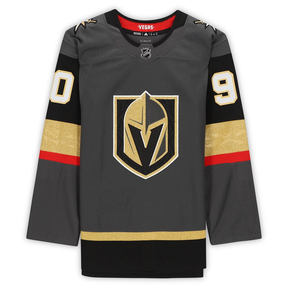 Maillot authentique Adidas noir autographié par Robin Lehner Vegas Golden Knights