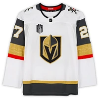 Maillot authentique adidas blanc autographié par Shea Theodore Vegas Golden Knights avec écusson de la finale de la Coupe Stanley 2023