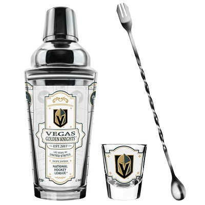 The Sports Vault Vegas Golden Knights Ensemble de cinq verres à shot et verres à mélange pour barman