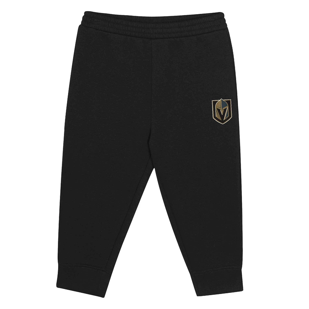 Ensemble sweat à capuche et pantalon de survêtement en polaire noir/gris Vegas Golden Knights Puck Hero pour tout-petit