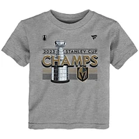 T-shirt pour vestiaire des champions de la Coupe Stanley 2023 Vegas Golden Knights Heather Grey Fanatics tout-petits