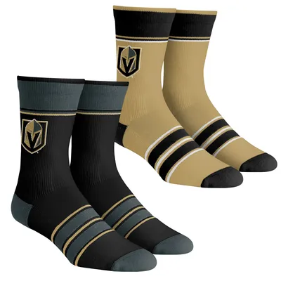 Vegas Golden Knights Rock Em Socks Unisex Multi-Stripe 2-Pack Team Crew Sock Set