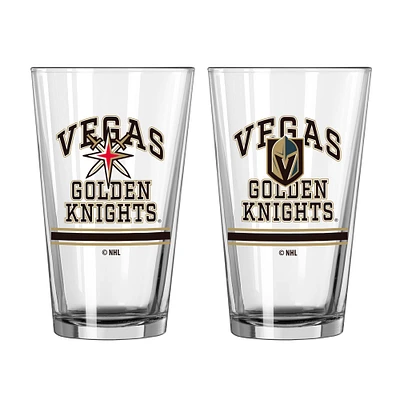 Chevaliers d'or de Vegas 16oz. Verre à pinte, paquet de deux