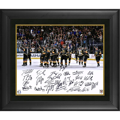 Vegas Golden Knights 2018 Western Conference Champions Framed Autographed 16" x 20" Stick Salute Photograph with 26 Signatures