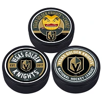 Vegas Golden Knights - Pack de 3 rondelles