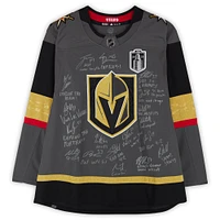 Vegas Golden Knights Autographed 2023 Stanley Cup Champions Gray adidas Authentic Jersey with 18 Signatures & Multiple Inscriptions