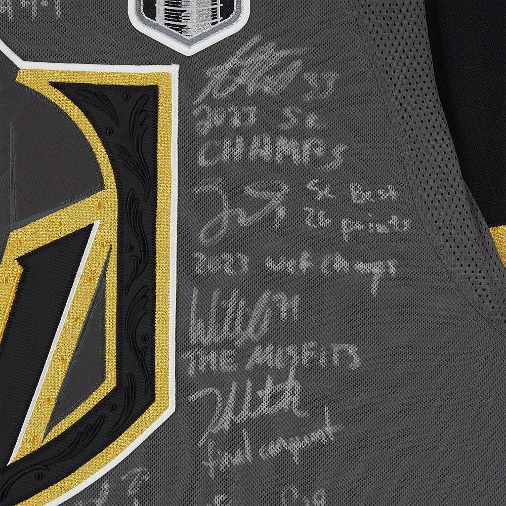 Vegas Golden Knights Autographed 2023 Stanley Cup Champions Gray adidas Authentic Jersey with 18 Signatures & Multiple Inscriptions