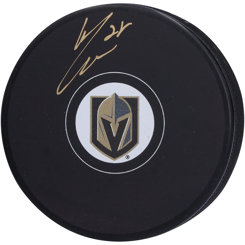 Rondelle de hockey autographiée par William Carrier des Golden Knights de Vegas