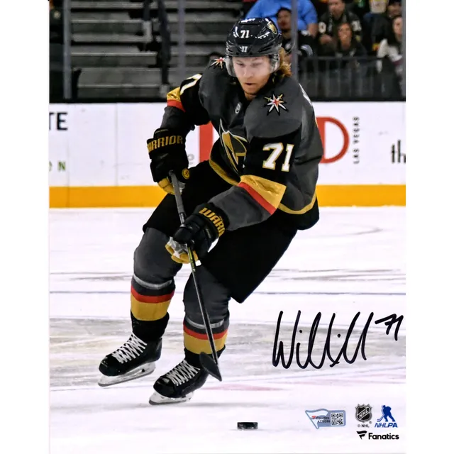 William Karlsson Vegas Golden Knights Autographed 2023 Stanley Cup Champions 16 x 20 Raising Photograph with 2023 SC Champs Inscription