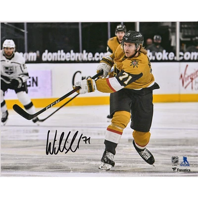 Photographie autographiée de 20,3 x 25,4 cm de William Karlsson avec maillot doré des Vegas Golden Knights