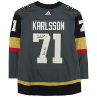 Maillot authentique Adidas noir autographié par William Karlsson Vegas Golden Knights avec inscription "Wild Bill"