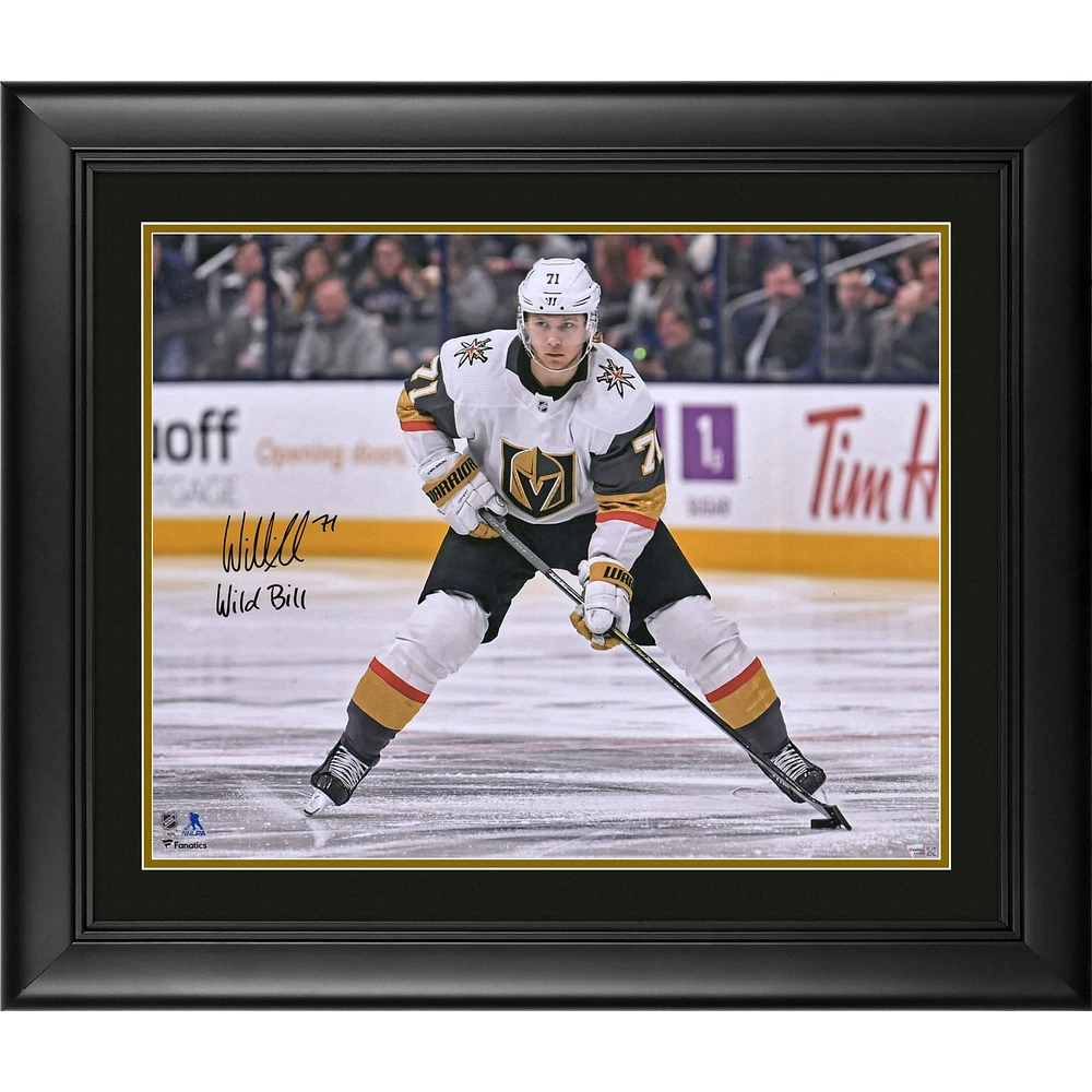 William Karlsson Vegas Golden Knights Framed Autographed 16" x 20" White Jersey Skating Photograph with "Wild Bill" Inscription