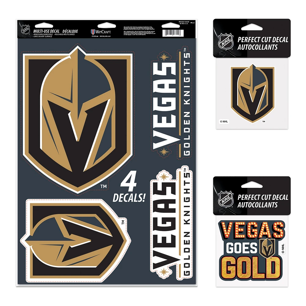 WinCraft Vegas Golden Knights Decal Variety Pack