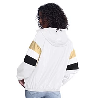Women's G-III Sports by Carl Banks  White Vegas Golden Knights Game News Oversized Full-Zip Hoodie Jacket