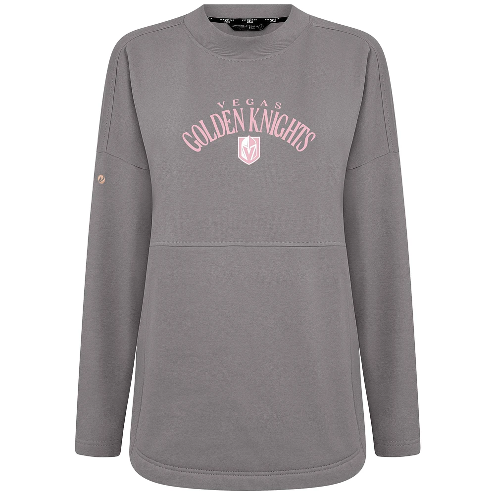 Sweat-shirt à col roulé pour femme Levelwear Grey Vegas Golden Knights Mother's Day Beaudry Arched Pullover
