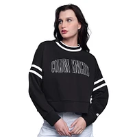 Women's Starter  Black Vegas Golden Knights Power Play Cropped Pullover Sweatshirt