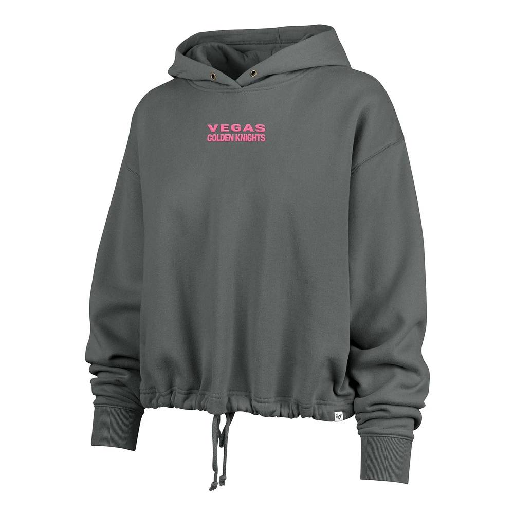 Women's '47 Gray Vegas Golden Knights Bright Side Venice Cropped Pullover Hoodie
