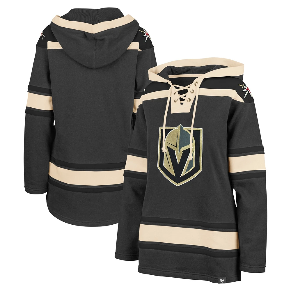 Women's '47  Gray Vegas Golden Knights Superior Lacer Pullover Hoodie