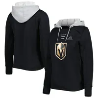 Women's adidas Black Vegas Golden Knights Skate Lace Primeblue Team Pullover Hoodie