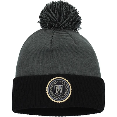 Bonnet en tricot à revers Laurel Vegas Golden Knights adidas pour femme gris avec pompon