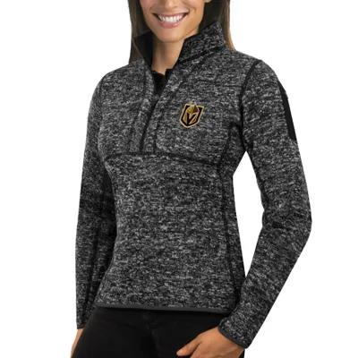 Vegas Golden Knights Antigua Women's Fortune Half-Zip Pullover Jacket - Charcoal
