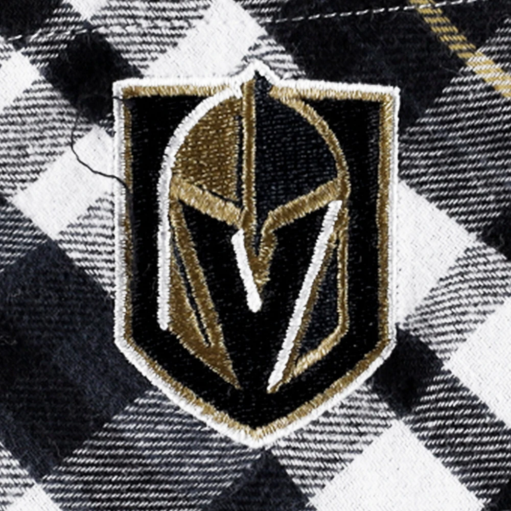 Chemise de nuit à manches longues en flanelle Mainstay Vegas Golden Knights pour femmes Concepts Sport Noir