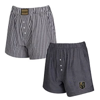 Ensemble de deux boxers gris Vegas Golden Knights pour femme Concepts Sport