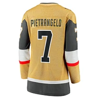 Maillot de joueur échappé à domicile Fanatics Alex Pietrangelo Gold Vegas Golden Knights pour femmes