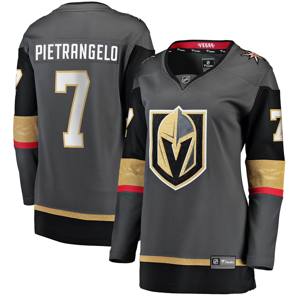 Fanatiques féminines de marque Alex Pietrangelo Gris Vegas Golden Knights Domicile - Maillot joueur Breakaway