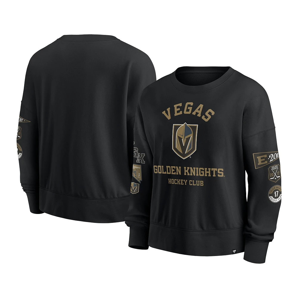 Women's Fanatics Black Vegas Golden Knights Go Team Pullover Sweatshirt