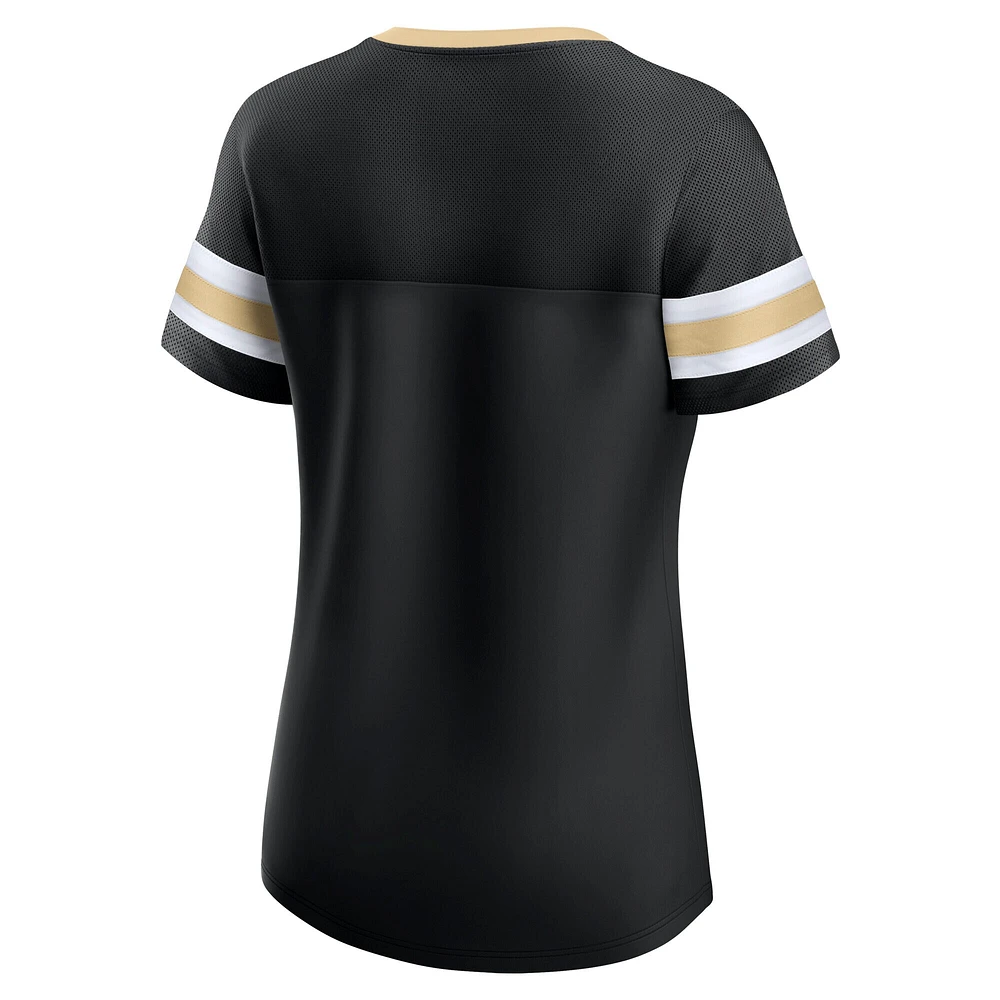 T-shirt à lacets emblématique Athena Vegas Golden Knights pour femmes Fanatics Black
