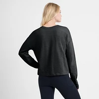 T-shirt Henley surdimensionné à manches longues pour femmes Fanatics Black Vegas Golden Knights